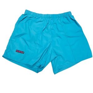 KICHUATRA 90s Dad USA Vintage Teal Nylon Athletic Shorts Men's XL‎ Elastic Waist
